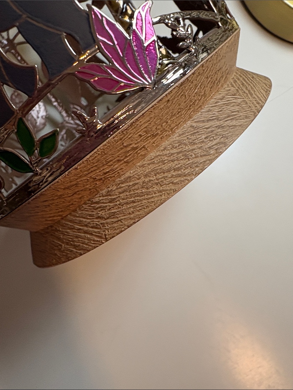 Bath & Body Works Elephant Jungle enameled metal Candle Holder with Wooden Base - Picture 10 of 15